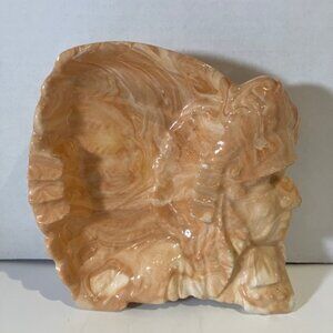 Handcrafted Ceramic Ashtray Native American Cheiftan‎ Vintage 6"